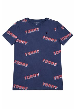 Camiseta Azul Para Niño Oscuro Con Estampado AOP Tommy Hilfiger