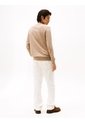 Saco Beige Con Cuello En V Y Logo Bordado Tommy Hilfiger de Tommy Hilfiger