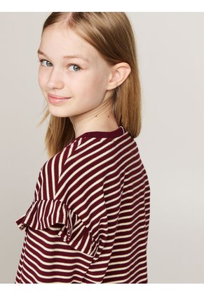 Camiseta Niña Vino De Rayas Con Efecto Lúrex Tommy Hilfiger