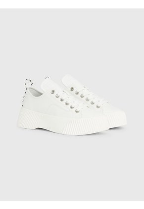 Tenis Blanco De Cuero Con Plataforma Tommy Hilfiger