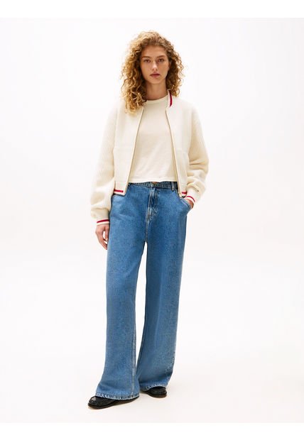 Chaqueta Blanca Bomber En Lana The Sofia Capsule Tommy Hilfiger
