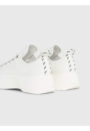 Tenis Blanco De Cuero Con Plataforma Tommy Hilfiger