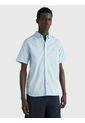Camisa De Manga Corta Th Flex Hombre Celeste Tommy Hilfiger de Tommy Hilfiger
