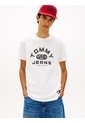 Camiseta Blanca De Punto Con Cuello Redondo Tommy Jeans de Tommy Hilfiger