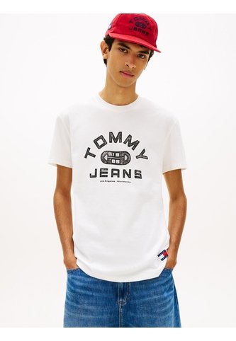 Camiseta Blanca De Punto Con Cuello Redondo Tommy Jeans Tommy Hilfiger