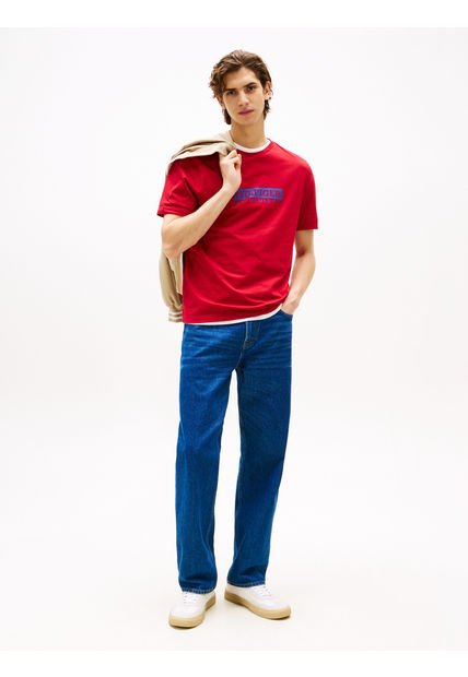 Camisa Roja Con Logo Tommy Hilfiger