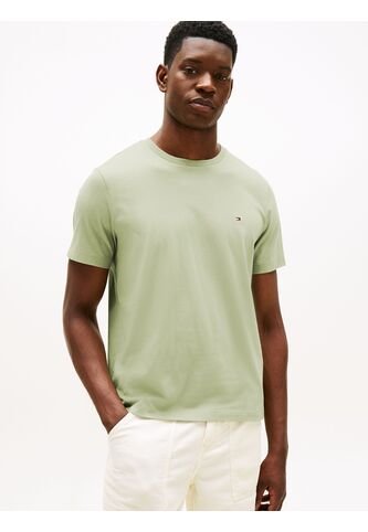 Camiseta Verde De Cuello Redondo Con Logo Bordado Tommy Hilfiger Tommy Hilfiger