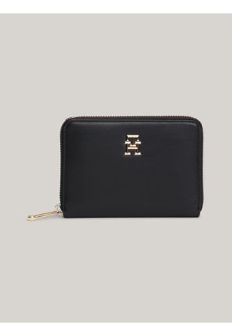 Billetera Negra Chic Mediana Con Cremallera Tommy Hilfiger Tommy Hilfiger