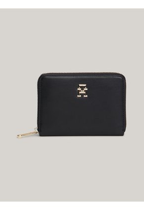Billetera Negra Chic Mediana Con Cremallera Tommy Hilfiger