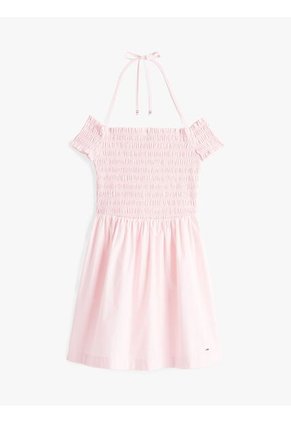 Vestido Multicolor Corto Evasé De Cuello Halter Tommy Jeans