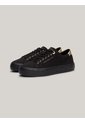 Tenis Negro De Lona Con Talón Metalizado Tommy Hilfiger de Tommy Hilfiger