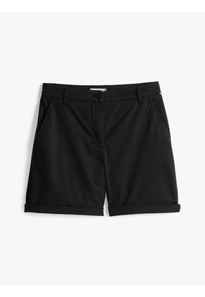 Bermudas Negro Chino Mom Con Vuelta Tommy Hilfiger