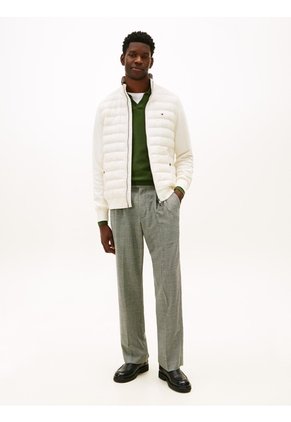 Chaqueta Blanca De Punto Acolchada Con Cremallera Tommy Hilfiger