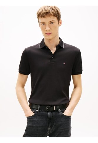Polo Negro Slim Con Acabado Tipped Tommy Hilfiger Tommy Hilfiger