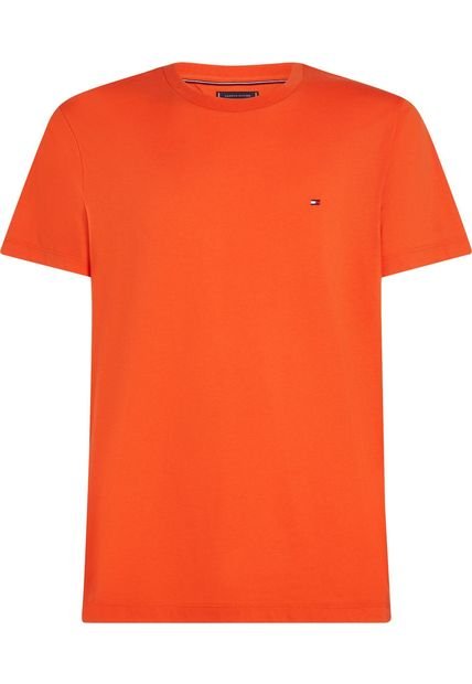 Camiseta Naranja De Cuello Redondo Tommy Hilfiger