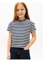 Camiseta Azul Para Niña Essential Holgada De Rayas Con Logo Tommy Hilfiger de Tommy Hilfiger