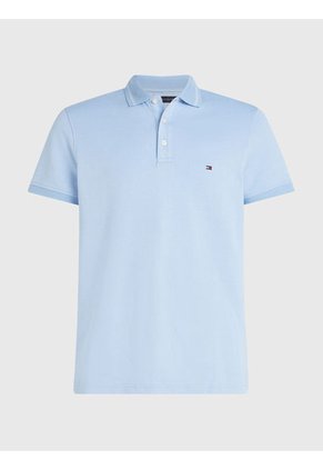 Polo Ribeteado Con Corte Slim Hombre Celeste Tommy Hilfiger