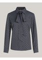 Blusa Azul De Viscosa Con Lazo En El Cuello Tommy Hilfiger de Tommy Hilfiger