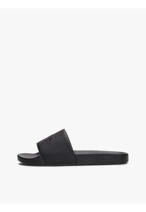 Sandalias Negro Con Logo En Relieve Tommy Hilfiger
