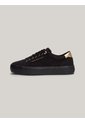 Tenis Negro De Lona Con Talón Metalizado Tommy Hilfiger de Tommy Hilfiger