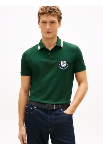 Polo Verde De Corte Regular Con Escudo Tommy Hilfiger Tommy Hilfiger