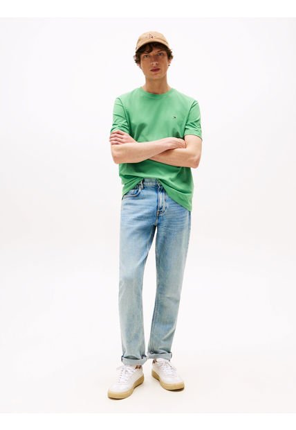 Camiseta Verde De Cuello Redondo Tommy Hilfiger