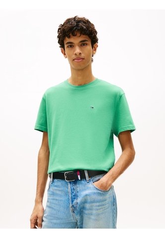 Camiseta Verde De Corte Regular Con Logo Bordado Tommy Jeans Tommy Hilfiger