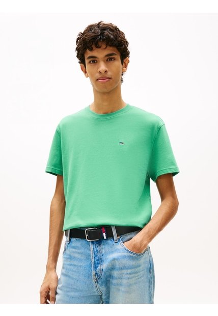 Camiseta Verde De Corte Regular Con Logo Bordado Tommy Jeans