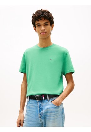 Camiseta Verde De Corte Regular Con Logo Bordado Tommy Jeans