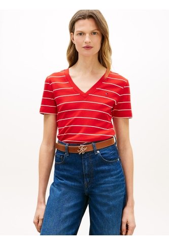 Camiseta Roja Slim Con Cuello En V Tommy Hilfiger Tommy Hilfiger