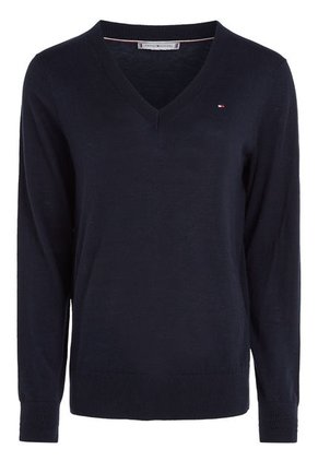 Saco Azul Con Cuello En V Y Logo Para Mujer Tommy Hilfiger