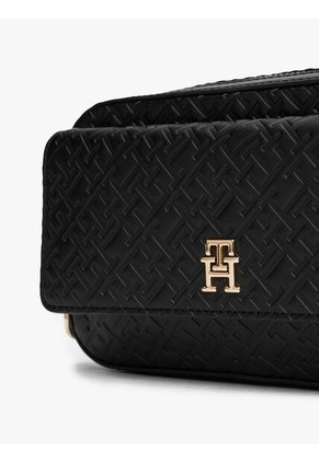 Bolso Negro Camera Bag Con Textura De Monograma TH Tommy Hilfiger