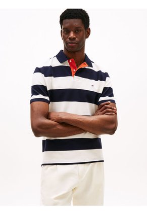 Polo Azul De Corte Amplio Con Diseño Color Block Tommy Hilfiger