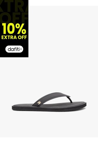 Sandalias Negro Con Monograma TH Tommy Hilfiger Tommy Hilfiger