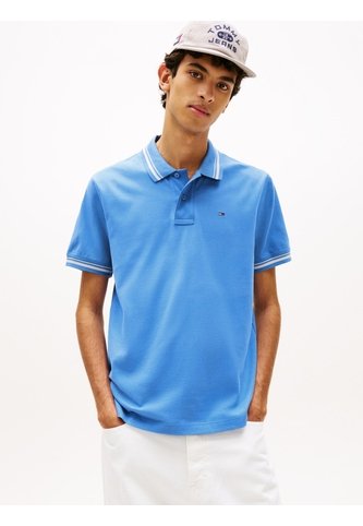 Polo Celeste De Corte Regular Ribeteado Con Logo Tommy Jeans Tommy Hilfiger