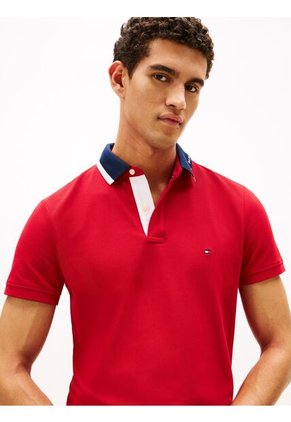 Polo Rojo De Corte Regular Con Logo Gráfico Tommy Hilfiger