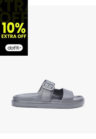 Sandalias Gris Con Doble Tira Y Logo Esmaltado Tommy Hilfiger Tommy Hilfiger
