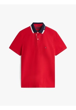 Polo Rojo De Corte Regular Con Logo Gráfico Tommy Hilfiger