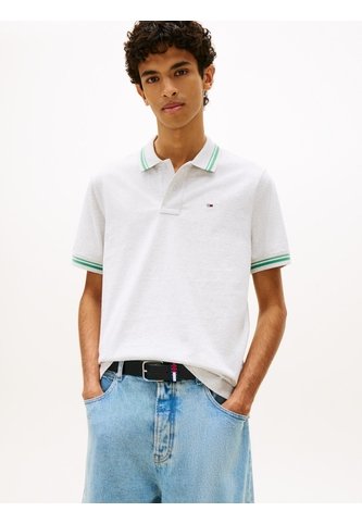 Polo Gris De Corte Regular Ribeteado Con Logo Tommy Jeans Tommy Hilfiger