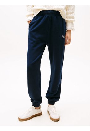 Joggers Azul Con Bajo Elástico Y Logo Tommy Hilfiger
