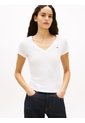 Camiseta Blanca Corte Slim Tommy Jeans de Tommy Hilfiger