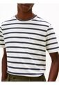Camiseta Blanca De Rayas Con Cuello Redondo Tommy Hilfiger de Tommy Hilfiger