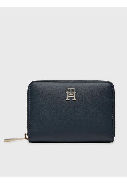 Billetera Azul Pequeña Con Logo Tommy Hilfiger