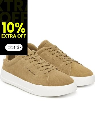 Tenis Khaki Con Diseño Court De Gamuza Tommy Hilfiger Tommy Hilfiger