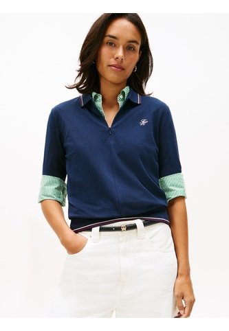 Polo Azul De Piqué Con Logo Bordado Tommy Hilfiger Tommy Hilfiger