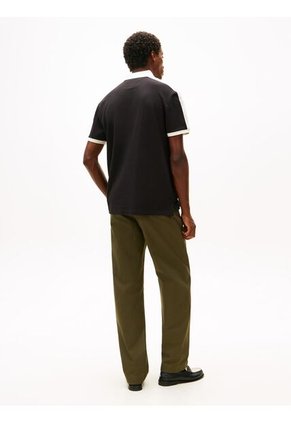 Polo Negro Mesh De Corte Regular Tommy Hilfiger