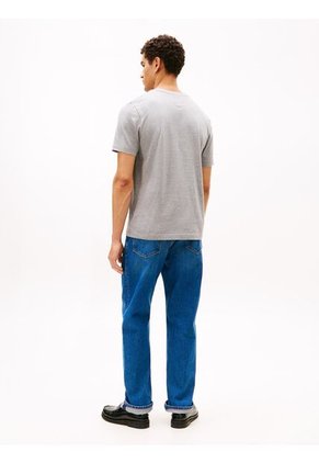 Camiseta Gris De Cuello Redondo Con Logo Gráfico Tommy Hilfiger