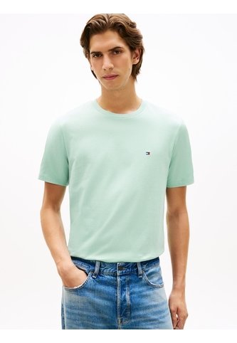 Camiseta Verde De Cuello Redondo Con Logo Bordado Tommy Hilfiger Tommy Hilfiger