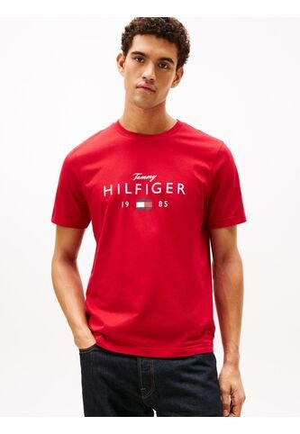 Camiseta Roja De Cuello Redondo Con Logo Gráfico Tommy Hilfiger Tommy Hilfiger