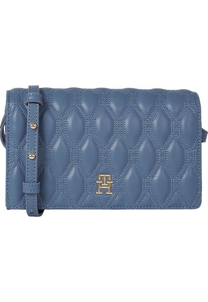 Bolso Azul Cruzado Con Acolchado A Rombos Tommy Hilfiger